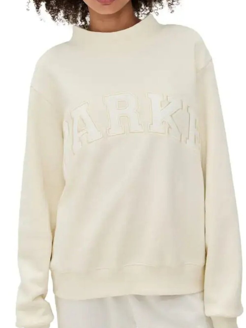Parke Pearl Mockneck Sweatshirt L/XL NWT Logo Pullover